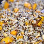 Roasted butternut squash quinoa with browned butter and sage