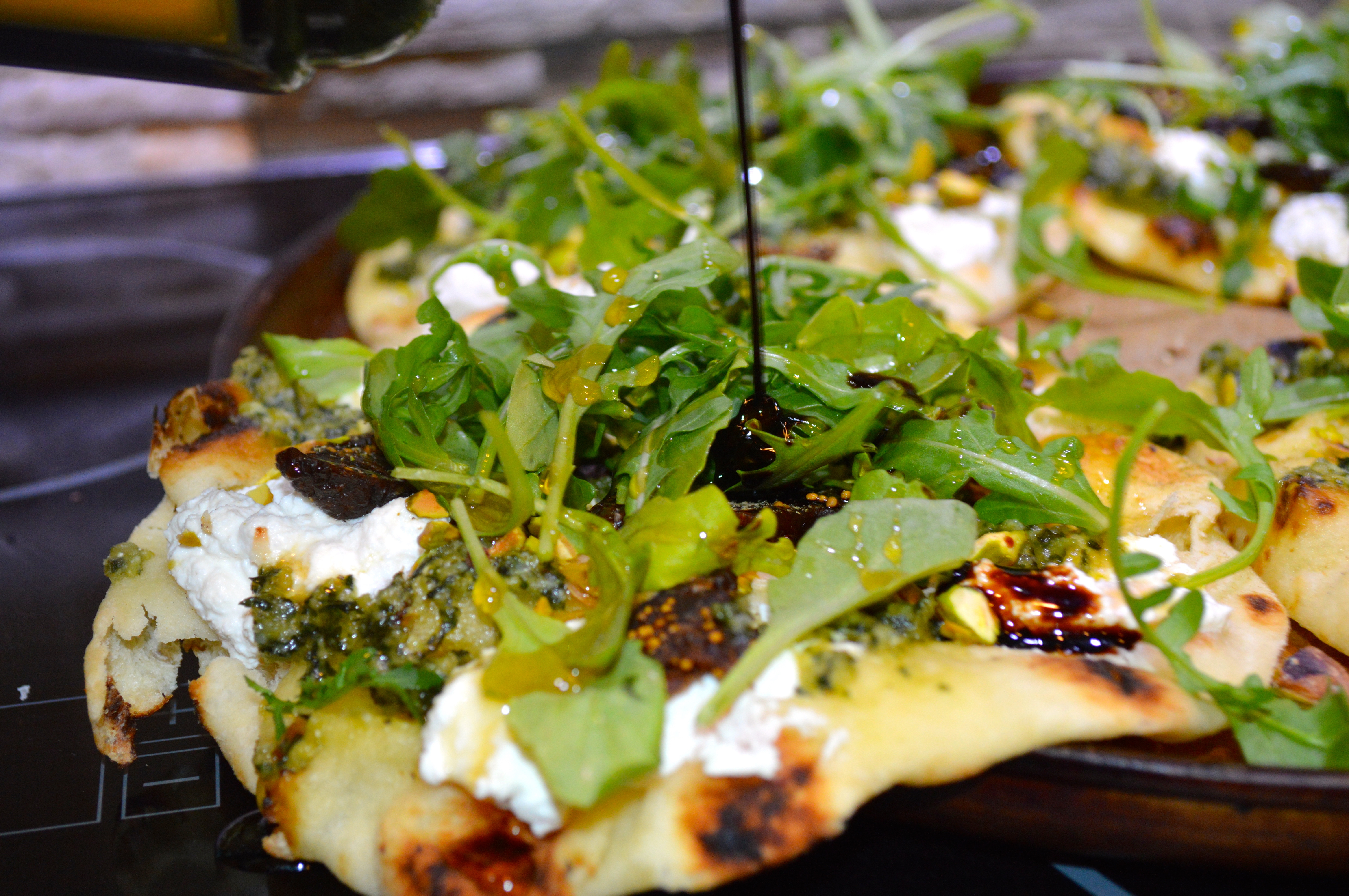 Drizzle Ricotta Fig Naan Pizza with Balsamic